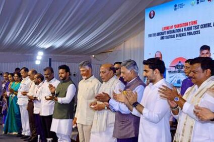 RM, Andhra CM lay foundation stones for AMCA’s Core Integration & Flight Testing Centre and Naval Systems Manufacturing Facility