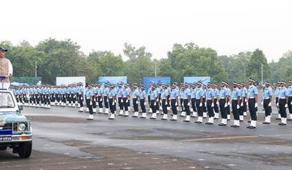 Raksha Mantri reviews Combined Graduation Parade of 217 Course at AFA, Dundigal